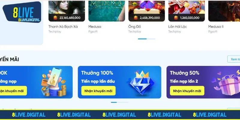 Tính năng vượt trội của sự kiện khuyến mãi 8LIVE